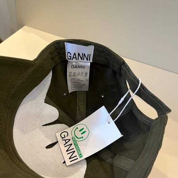 Ganni Dark Green Baseball Cap - Picture 6 of 8
